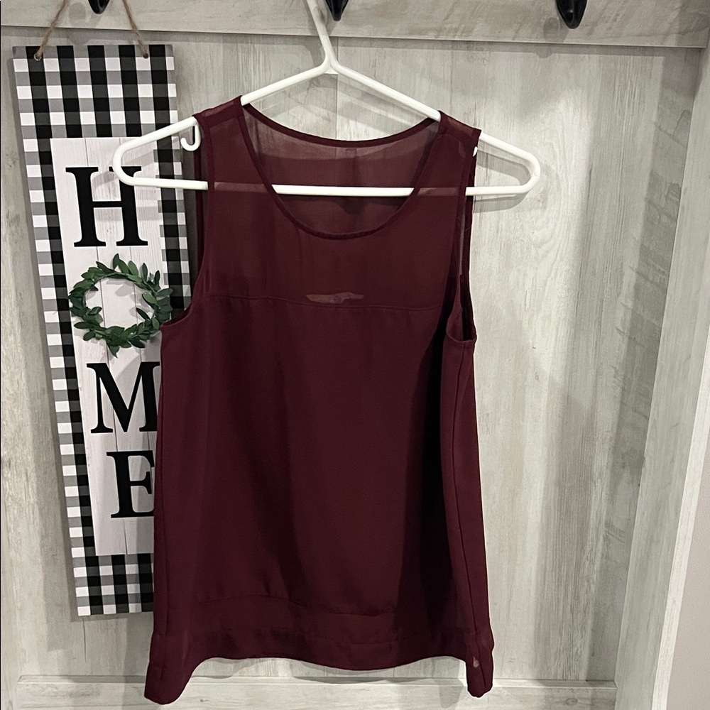 Jack Mason Brand Red Tank Top with Round Neckline